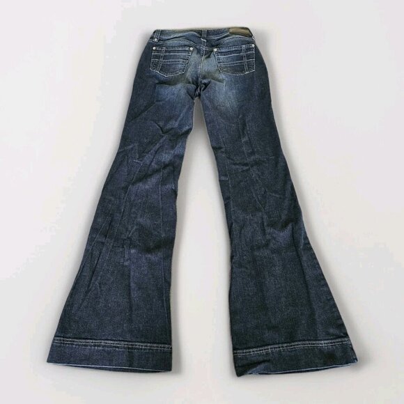 Esprit Collection Jeans Womens 2 Blue Low Rise Pockets Flare Stretch Y2K Hippie - Picture 16 of 16